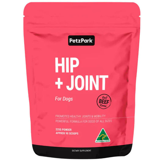 Petz Park Hip Joint Powder for Dogs Roast Beef Flavour 90 Scoops - 225G