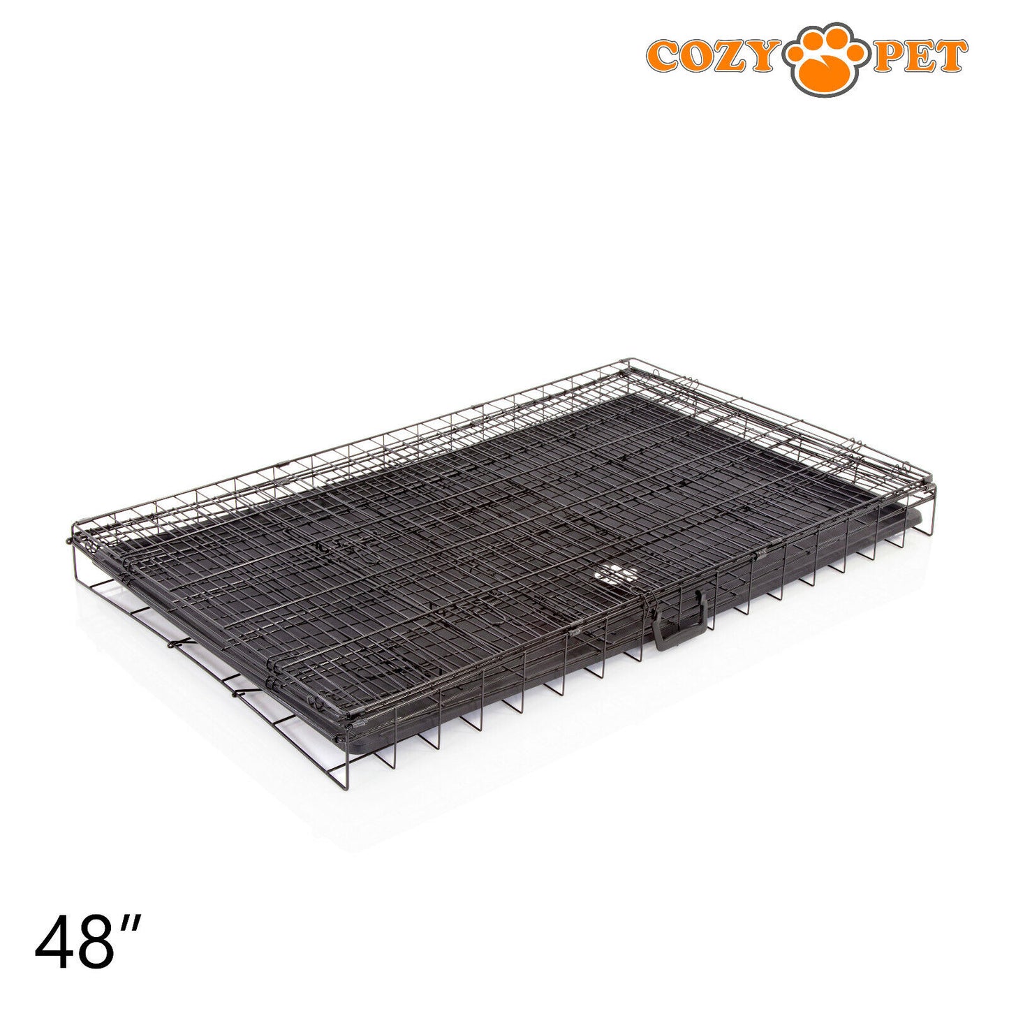 Dog Cage 48 Inch Puppy Crate XXL Cozy Pet Black Dog Crates Folding Metal Cages