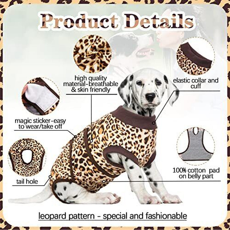 Dog Surgical Recovery Suit, Pet Leopard Printed Recovery Shirt Dog After
