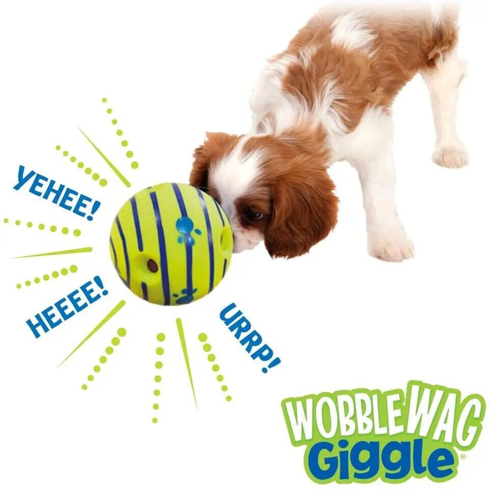 Wobble Wag Giggle Glow Ball Interactive Dog Toy Fun Giggle Sounds When Rolled