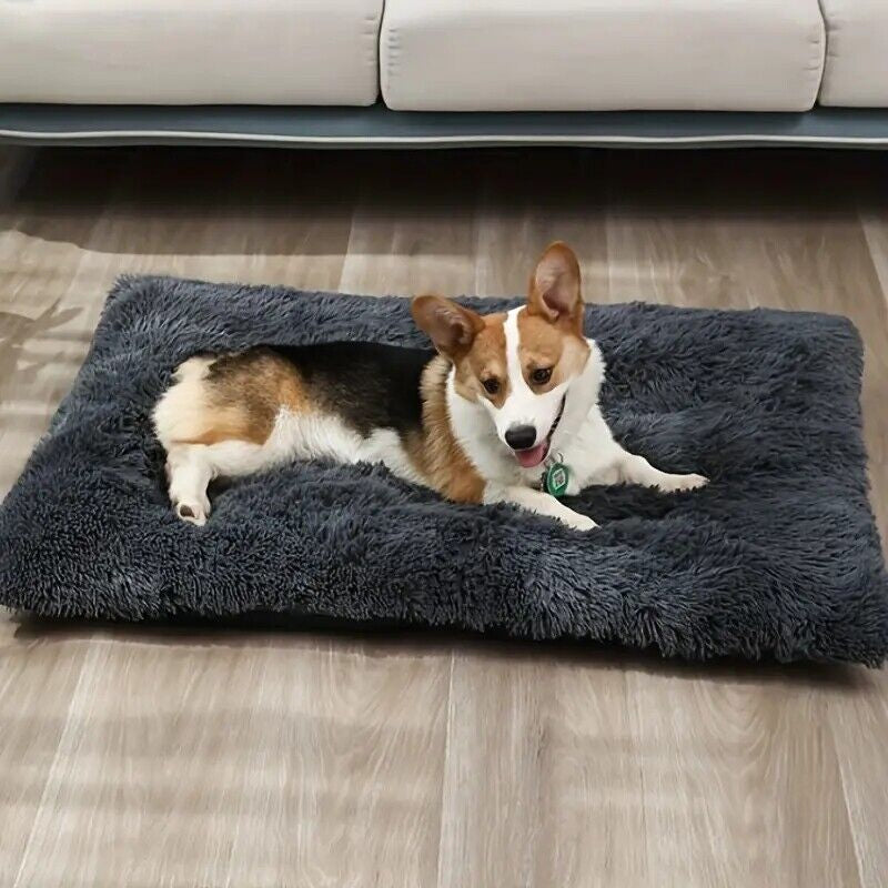 Warm Plush Dog Bed Mat Washable Calming Cushion for Pet Puppy for Large Dog Cat