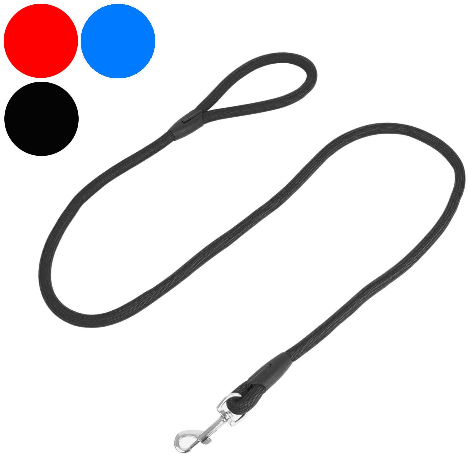 Dog Rope Lead Strong Pet Leash with Clip for Collar and Harness Red Blue Black