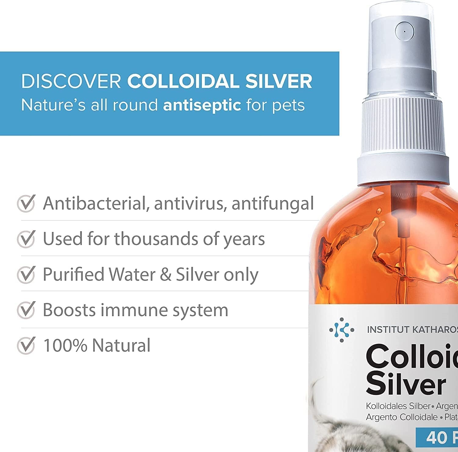 Colloidal Silver Antiseptic Spray All-In-1 Treatment: Dogs & Cats ? Skin Issues