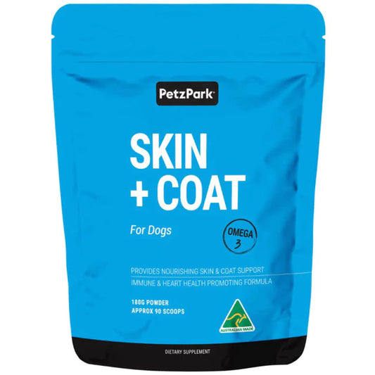Petz Park Skin Coat Powder for Dogs Naturally Fishy - No Additional Flavour Added 90 Scoops - 180G