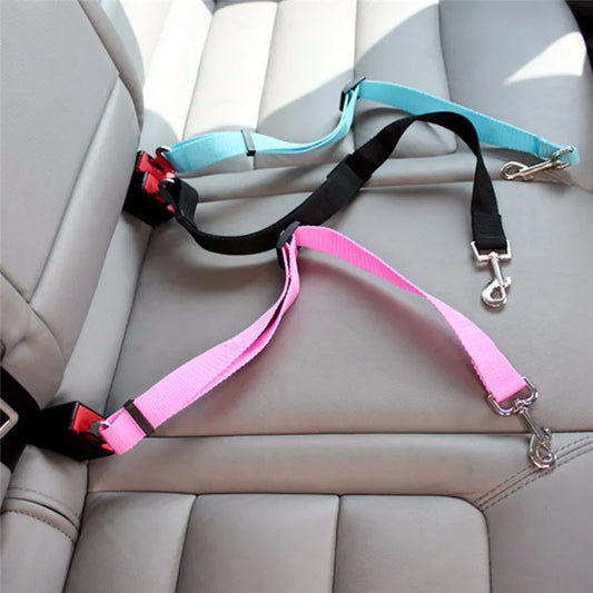 Dog Car Seat Belt Safety Protector Travel Pets Accessories Dog Leash Collar Breakaway Solid Car Harness