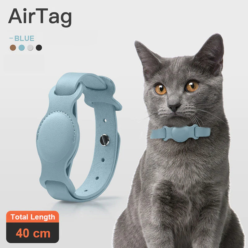 New Leather Pet Adjustable Collar for Apple Airtag Location Tracker Dog Cat Anti-Lost Airtag Case Airtags Location Collar