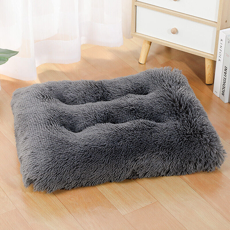 Warm Plush Dog Bed Mat Washable Calming Cushion for Pet Puppy for Large Dog Cat