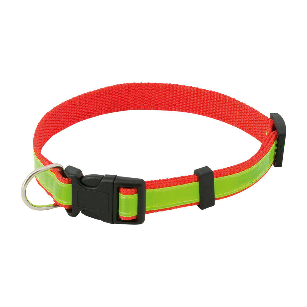 Reflective High Vis Dog Collar Adjustable Cat Safety Collars Night Walks UK