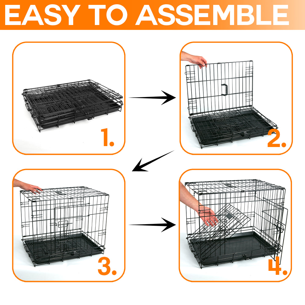 DOG CAGE PUPPY TRAINING CRATE PET CARRIER SMALL MEDIUM LARGE XL XXL METAL CAGES
